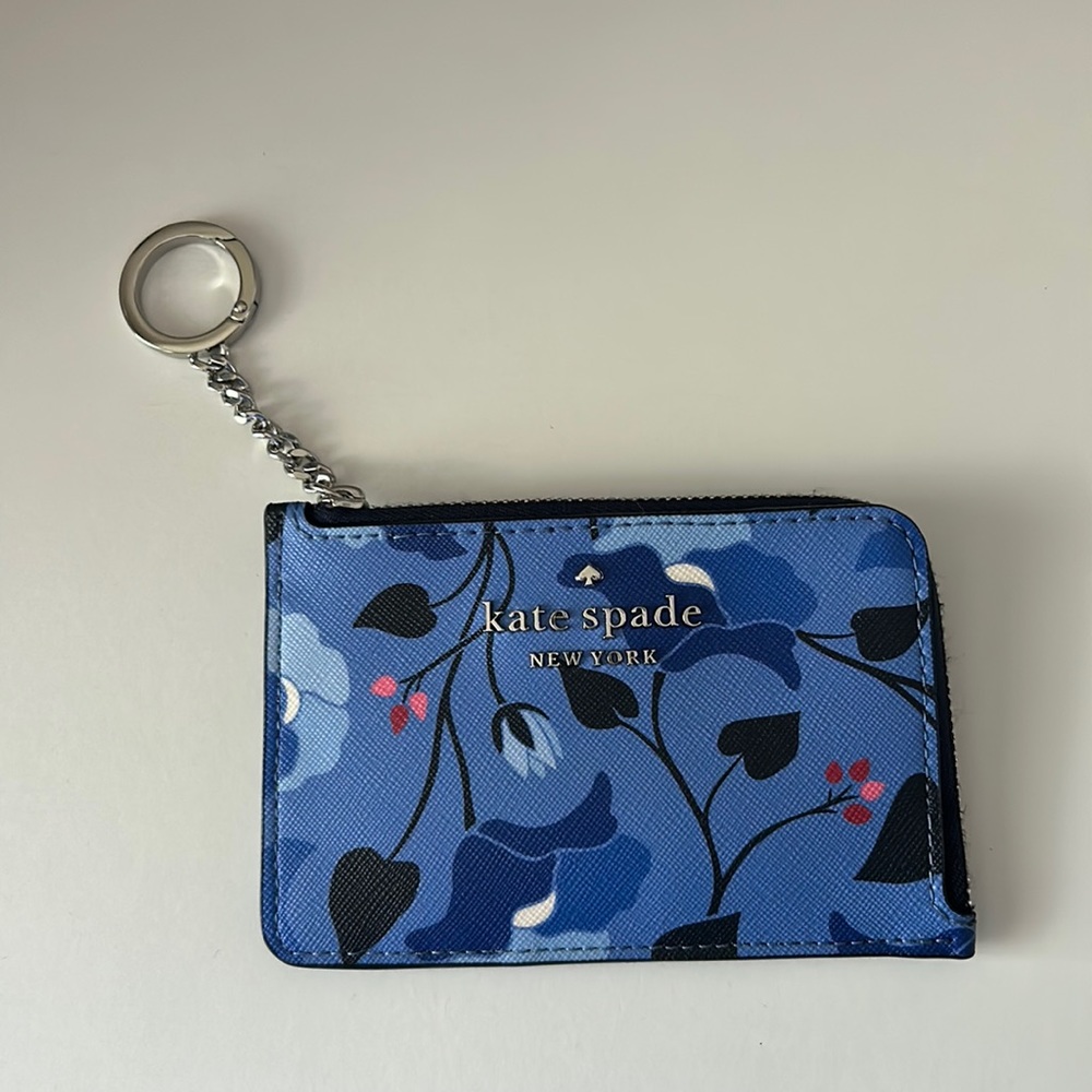 Kate Spade Blue Floral Cardholder